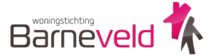 Zwarte en roze letters woningstichting barneveld