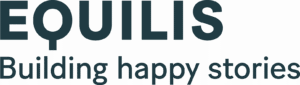 Logo van projectontwikkelaar Equilis zwarte letters Equilis Building happy stories